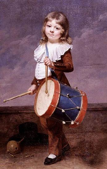 Martin  Drolling Portrait of the Artists Son as a Drummer Germany oil painting art